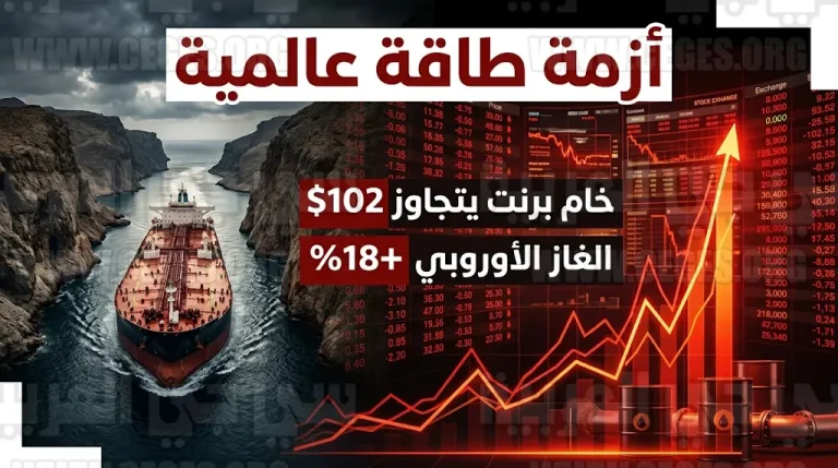 ارتفاع أسعار الغاز في أوروبا بنسبة 18% وتجاوز خام برنت حاجز 102 دولار نتيجة توترات الشرق الأوسط
