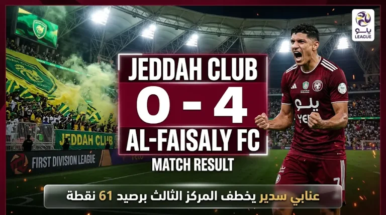 الفيصلي يقفز للمركز الثالث في جدول ترتيب دوري يلو بعد اكتساح جدة برباعية نظيفة