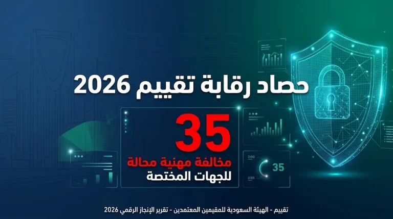 تقييم السعودية تكشف نتائج أعمالها الرقابية للربع الأول من 2026 بإحالة 35 مخالفة للأنظمة المهنية