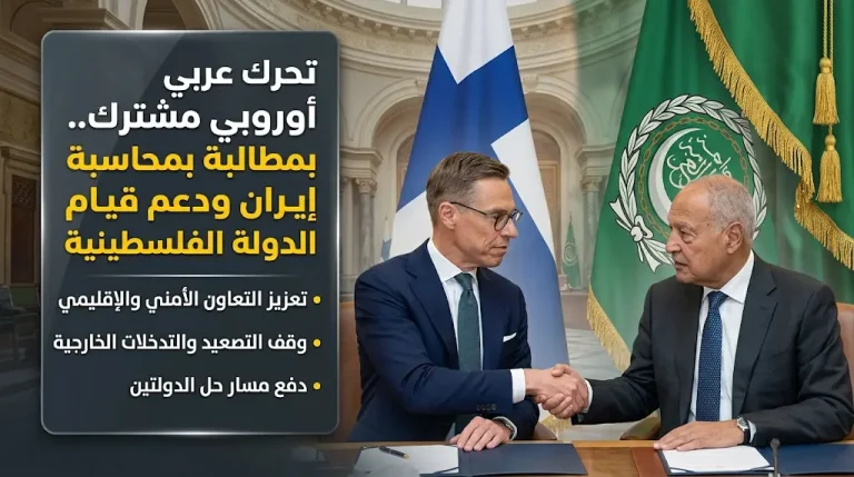 توافق عربي فنلندي في القاهرة لمواجهة التدخلات الإقليمية ومطالبة إيران بتعويضات عن اعتداءاتها الأخيرة