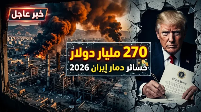 فاتورة دمار إيران 2026 تبلغ 270 مليار دولار وقرار عاجل من ترامب بتمديد الهدنة