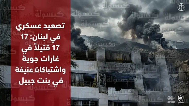 مجزرة في بلدة معروب ترفع حصيلة ضحايا الغارات الإسرائيلية على لبنان إلى 17 قتيلاً