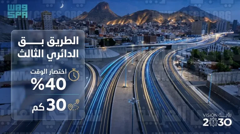 مشروع الطريق الدائري الثالث بمكة يدخل مراحله النهائية لتقليص زمن التنقل بين الأحياء بنسبة 40%