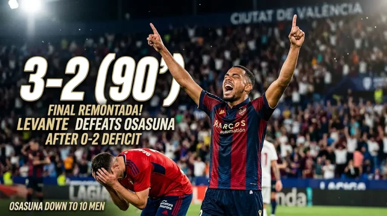 الليغا.. ليفانتي يعود من 0-2 في 11 دقيقة ويخطف فوزاً ثميناً من أوساسونا في الدقيقة 90