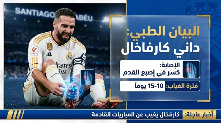 رسمياً.. ريال مدريد يعلن غياب كارفاخال عن مباراة إسبانيول وموقفه من اللحاق بالكلاسيكو